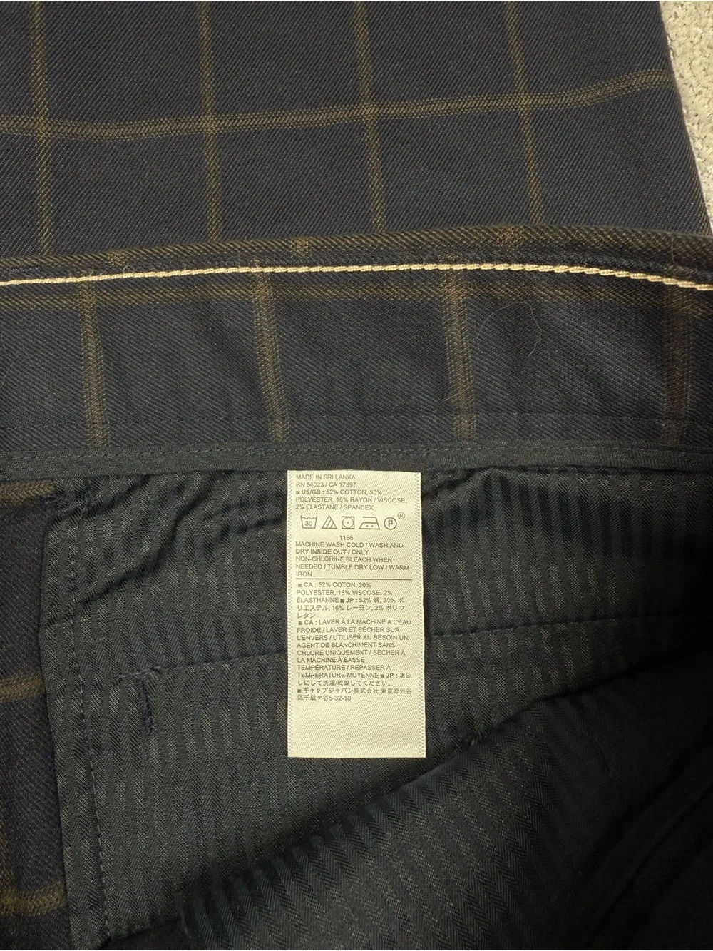Banana Republic Slim Tapered Fit Plaid Dress Pant Men Size 35x32